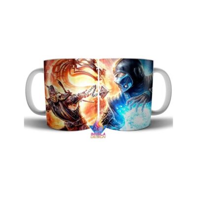 Taza Cerámica Mortal Kombat Fatality Scorpion Sub Zero Mod 01
