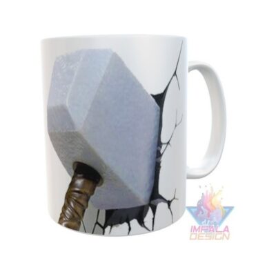 Taza Thor Martillo Rayo Marvel Comic Cerámica