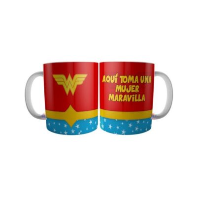 Taza Aquí Toma Mujer Maravilla Wonder Woman Mod 1 Importada