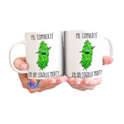 Taza De Cerámica Rick And Morty Weed Mota Marihuana Cogollo