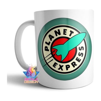Taza De Cerámica Futurama Planet Express Logo Cartoon Tv