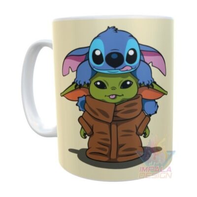 Taza Cerámica Baby Yoda Stitch Groot Gizmo Chimuelo Mod 02