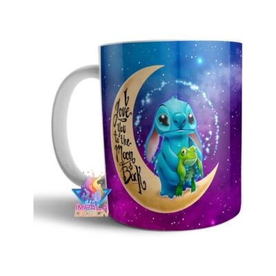 Taza Stitch Disney Luna I Love Lilo Cerámica Ohana