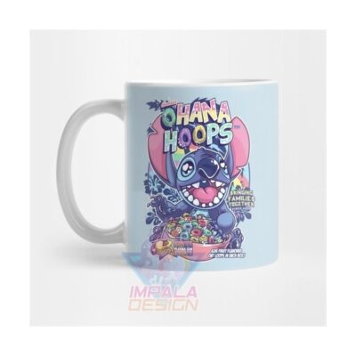 Taza Stitch Disney Ohana Desayuno Cereales Cerámica