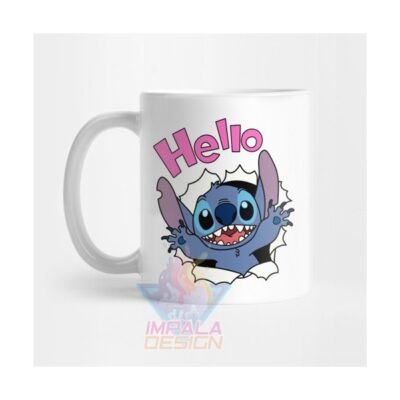 Taza Stitch Disney Ohana Hello Cerámica