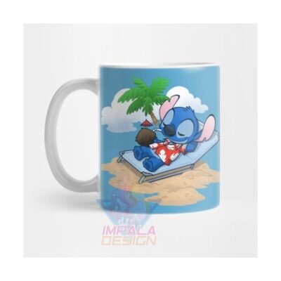 Taza Stitch Disney Ohana Vacaciones Cerámica