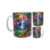 Taza Stitch Vitral Lilo Disney Arte Cerámica Ohana