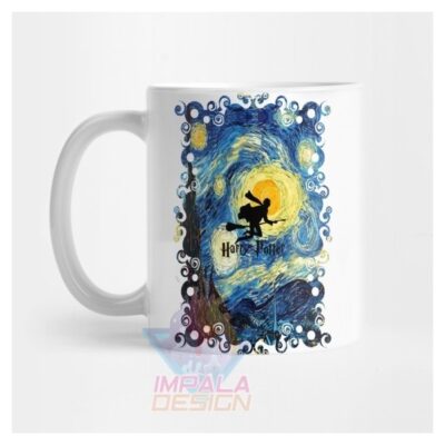 Taza Harry Potter Volando Noche Estrellada Van Gogh