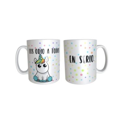Unicornio Taza Plástica Desayuno Los Odio A Todos En Serio