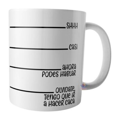 Taza Plástica Silencio Hablar Medidas Caca Irrompible
