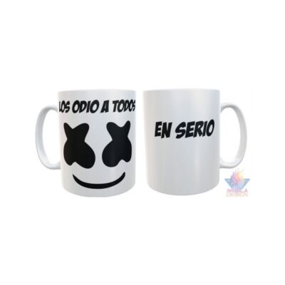 Taza Plástica Marshmello Los Odio A Todos En Serio Irrompible