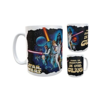Taza Plástica Star Wars Desayuno De Otra Galaxia Sable Luz
