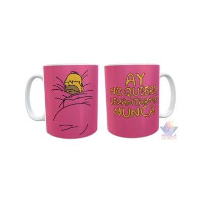 Taza Plástica Homero Simpson Cama Pastelito Meme Irrompible
