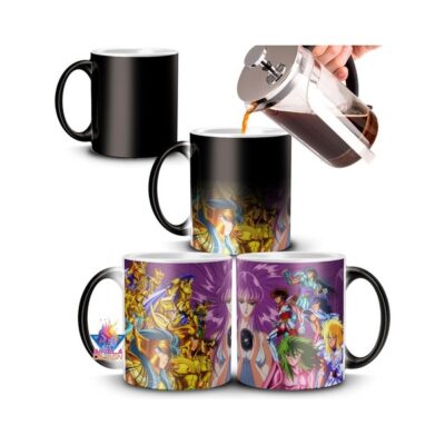 Taza Mágica Caballeros Del Zodiaco Athena Cerámica Térmica