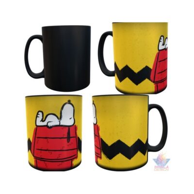 Taza Mágica Snoopy Casa Acostado Perro Beagle Cerámica