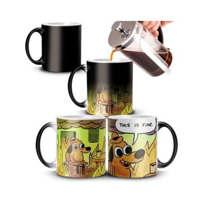 Taza Mágica Perro Meme Fuego Llamas This Is Fine