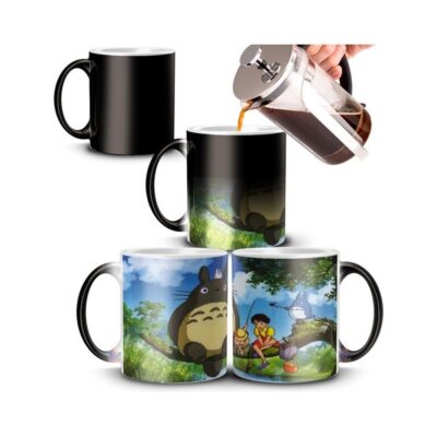 Taza Mágica Mi Vecino Totoro Y Amigos Cerámica Termosensible