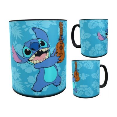 Stitch Taza Mágica Cerámica Guitarra Aloha Disney