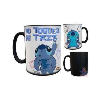 Taza Mágica Stitch Pintando No Toques Mi Taza Disney Cerámica