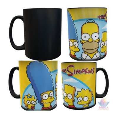 Taza Mágica Los Simpson Bart Lisa Marge Homero Maggie Ceram