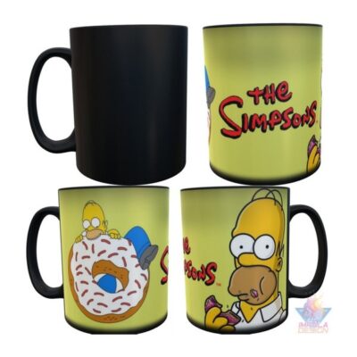 Taza Mágica Simpson Homero Donuts Donas Logo Cerámica