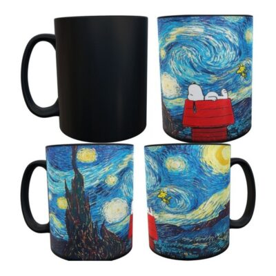 Snoopy Noche Estrellada Van Gogh Cuadro Taza Mágica
