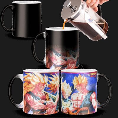 Taza Mágica De Dragon Ball Z Super Saiyajines Goku Vegeta