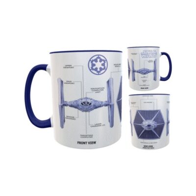 Taza Star Wars Halcón Milenario Nave Interior Y Asa Azul
