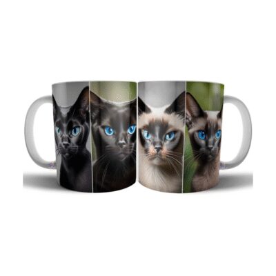 918307-MLA54872751969_042023,Taza Cerámica Gatitos Gatos Fotos Ojos Celestes Gato Negro