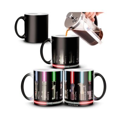 644151-MLA69659525367_052023,Taza Mágica Star Wars Sables De Luz Darth Vader Obi Wan