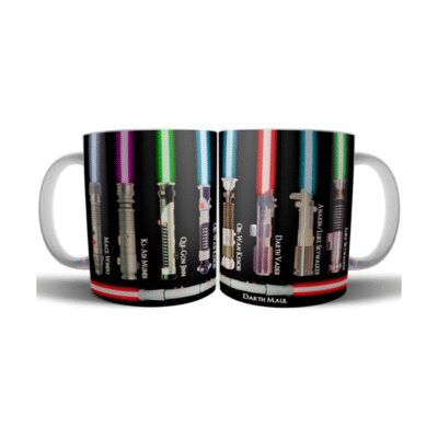 694863-MLA69644633560_052023,Taza Cerámica Star Wars Sables De Luz Darth Vader Obi Wan