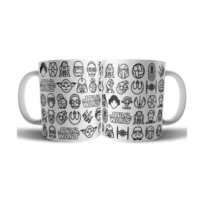 980690-MLA53531756170_012023,Taza Cerámica Star Wars Collage Personajes Saga Película