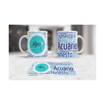 952869-MLA41335140651_042020,Taza Ceramica Acuario Astrologia Signos Zodiaco