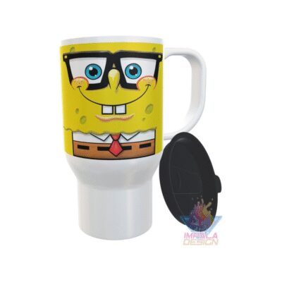 698065-MLA41546143360_042020,Jarro Termico Bob Esponja Cara Corbata Lentes Plastico