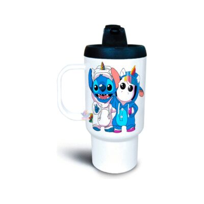 846201-MLA70198277650_062023,Jarro Térmico Stitch Unicornio Ohana Disfraz Hawai Plástico