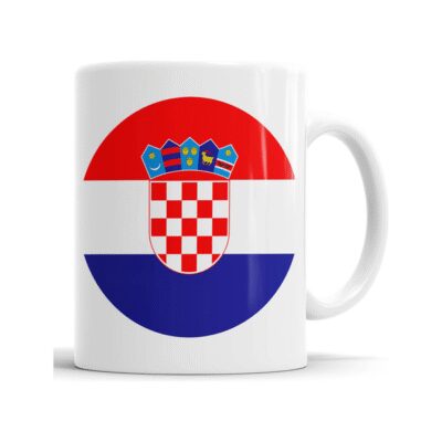 621173-MLA53270126507_012023,Taza Croacia - Bandera Circular Con Escudo - Cerámica