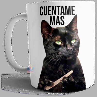 Taza Cerámica Gato Frase Llegué Tarde Porque No Quería Venir