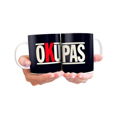 976644-MLA47314812461_082021,Taza Cerámica Serie Tv Okupas Logo Modelo 02