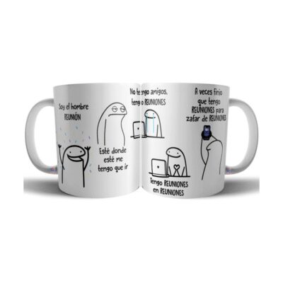 612525-MLA71620008689_092023,Taza De Cerámica Meme Flork Soy El Hombre Reunión