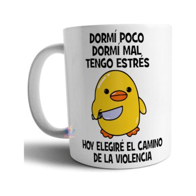 797132-MLA73668934885_122023,Taza Pollito Cuchillo Pollo Violencia Estres Dormir Trabajo