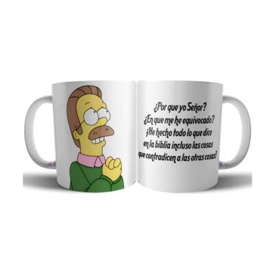 896145-MLA73668948913_122023,Taza Ned Flanders Ceramica Simpson Por Que Yo Señor Biblia