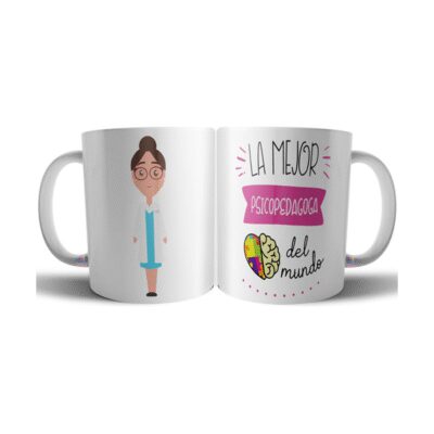 822792-MLA73668753885_122023,Taza Cerámica Psicopedagoga Mejor Del Mundo Psicopedagogía