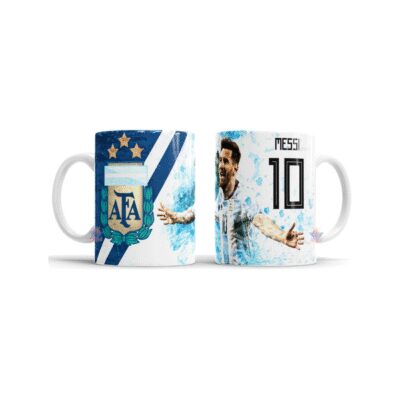 913111-MLA73632141142_122023,Taza De Cerámica Messi Campeón Mundial Escudo Afa Estrellas