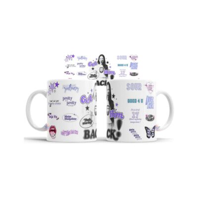918687-MLA75217320603_032024,Taza De Cerámica Olivia Rodrigo Deja Vu Get Him Back Sticker