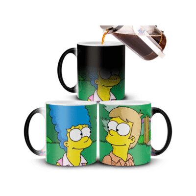 823760-MLA74590578200_022024,Taza Magica Simpson Homero Marge Jovenes Amor Primer Beso