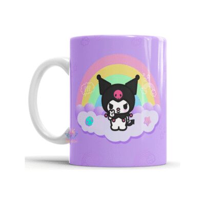 962175-MLA74679808895_022024,Taza Cerámica Kuromi My Melody Hello Kitty Personaje Punk M5