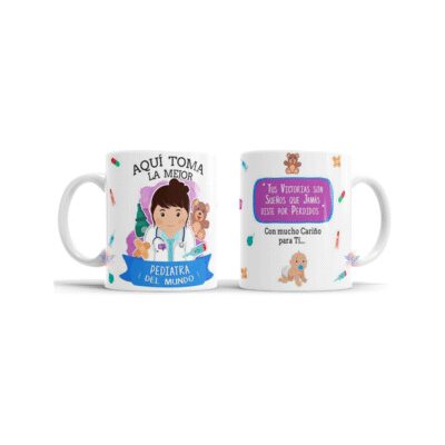 653539-MLA74410794156_022024,Taza De Cerámica Pediatra Doctora Profesiones Regalo Ideal