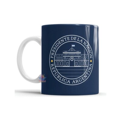 864094-MLA74066164870_012024,Taza Cerámica Logo Escudo Milei Presidente Argentina Casa