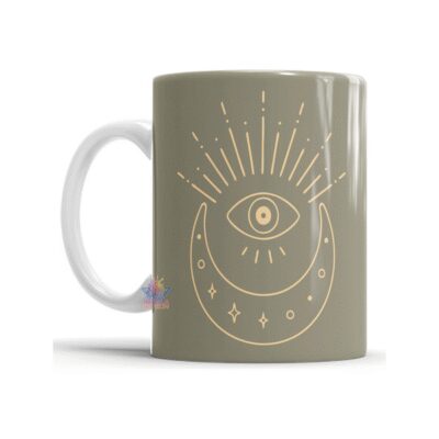788820-MLA75891525057_042024,Taza Cerámica Meditación Cartas Tarot Gato Luna Sol Mod 09