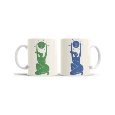 814028-MLA75891220659_042024,Taza De Cerámica Meditación Cartas Tarot Ojo Sol Luna Mod 08